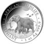 Mobile Preview: 1 Unze Silbermünze Somalia 2022 - Elefant