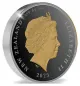 Preview: 5 Unze Silbermünze Neuseeland 2023 Polierte Platte in Black Proof vergoldet | Motiv: KIWI