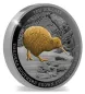 Mobile Preview: 5 Unze Silbermünze Neuseeland 2023 Polierte Platte in Black Proof vergoldet | Motiv: KIWI