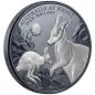 Preview: 1 Dollar | 1 Unze Silbermünze Niue 2024 in Black Proof | Serie: Australien bei Nacht - Motiv: Felskängurus - Rock Wallaby | 9. Ausgabe