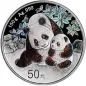 Preview: 150 Gramm Silbermünze China 2024 in Polierte Platte und Irisierende Färbung - Panda