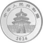 Preview: 150 Gramm Silbermünze China 2024 in Polierte Platte und Irisierende Färbung - Panda
