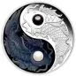 Preview: 5 Unze Silbermünze Tuvalu 2024 Polierte Platte in Farbe inkl. 2 Süßwasserperlen | Ausgabe: Yin Yang - Motiv: Koi