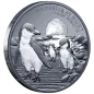 Preview: 1 Dollar | 1 Unze Silbermünze Niue 2024 in Black Proof | Serie: Australien bei Nacht - Motiv: Zwergpinguin - Fairy Penguin | 10. Ausgabe