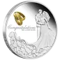 Preview: 1 Unze Silbermünze Australien 2024 in Polierte Platte vergoldet - Glückwunsch zur Hochzeit