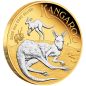 Preview: 2 Unze Silbermünze Australien 2025 - Känguru Proof Reverse vergoldet im Münzetui und Zertifikat | Perth Mint Variante