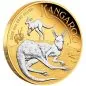 Preview: 2 Unze Silbermünze Australien 2025 - Känguru Proof Reverse vergoldet im Münzetui und Zertifikat | Perth Mint Variante