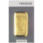 Preview: 100 Gramm Goldbarren Heraeus – Neuware mit Seriennummer, gegossen im Blister, LBMA-zertifiziert