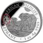 Preview: 1 Unze Silbermünze Somalia 2025 – Elefant mit Privy Mark „ANA Oklahoma City“ aus 999,9 Feinsilber, Motiv Somalia Elefant 2026, in Etui mit Zertifikat