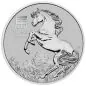 Preview: „1 Unze Platinmünze Australien 2026 Lunar Serie III mit Pferd-Motiv, geprägt von der Perth Mint, Vorderseite mit Königinnenportrait, Rückseite mit detailreichem Pferdedesign, weltweit auf 5.000 Exemplare limitiert.“