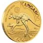 Preview: 1 Unze Goldmünze Australien 2026 Känguru (40th Anniversary), geprägt von der Perth Mint, Vorderseite mit Porträt von König Charles III., Rückseite mit detailreicher Känguru-Darstellung