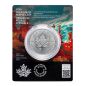 Preview: „1 Unze Silbermünze Kanada 2026 Maple Leaf im Blister der Royal Canadian Mint, Vorderseite mit Porträt von König Charles III., Rückseite mit klassischem Ahornblatt und feinem Wolf-Privy-Mark, geprägt in 999,9 Feinsilber mit Radiallinien und Micro-Engravin