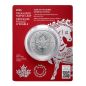 Preview: 1 Unze Silbermünze Kanada 2026 Maple Leaf im Blister der Royal Canadian Mint, Vorderseite mit Porträt von König Charles III., Rückseite mit klassischem Ahornblatt und Privy-Mark ‚Year of the Horse‘, geprägt in 999,9 Feinsilber mit Radiallinien und Micro-E