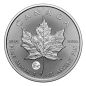 Preview: 1 Unze Silbermünze Kanada 2026 Maple Leaf im Blister der Royal Canadian Mint, Vorderseite mit Porträt von König Charles III., Rückseite mit klassischem Ahornblatt und Privy-Mark ‚Year of the Horse‘, geprägt in 999,9 Feinsilber mit Radiallinien und Micro-E