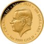 Preview: 1 Unze Goldmünze Australien 2026 Lunar Serie Pferd, geprägt von der Royal Australian Mint, gewölbte (Dome Shaped) Münze in Polierter Platte, Rückseite mit kunstvoll gestaltetem Pferd, Vorderseite mit Porträt von König Charles III., geliefert in Präsentati