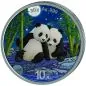Preview: 2×30 g Silbermünzen China 2026 Panda SET Night & Day in Farbe, geprägt von der China Mint, Vorderseiten mit Himmelstempel, Rückseiten mit farblich gestalteten Panda-Motiven, inkl. Münzetui und Echtheitszertifikat.“