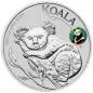 Preview: 1-Unzen-Silbermünze Australien 2025 im offiziellen Blister. Motiv: Koala. Zusätzlich farbiges Panda-Privy-Mark. Limitierte Messeausgabe zur Beijing International Coin Expo.