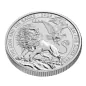 Preview: 1/2 Unze Silbermünze Großbritannien 2026 mit dem Motiv Löwe und Adler, geprägt in 999er Feinsilber, Wertseite mit Porträt von König Charles III.