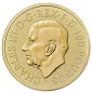 Preview: 1 Unze Goldmünze Großbritannien 2026 mit dem Motiv Löwe und Adler, geprägt in 999,9er Gold, Wertseite mit Porträt von König Charles III.