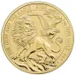 Preview: 1 Unze Goldmünze Großbritannien 2026 mit dem Motiv Löwe und Adler, geprägt in 999,9er Gold, Wertseite mit Porträt von König Charles III.