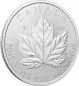 Preview: 5 Unze Silbermünze Kanada 2026 Grand Maple Leaf aus 999,9 Feinsilber mit dynamischer Ahornblatt Darstellung und Porträt von König Charles III auf der Wertseite.