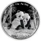 Preview: 1 Kilo Silbermünze China 2026 Panda in Polierter Platte mit irisierender Farbveredelung, großformatige Sammlermünze in Box mit Zertifikat, detailreiches Panda-Motiv.