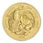 Preview: Goldmünze 1/4 oz aus Großbritannien, Motiv ‚The Queen’s Lion‘ mit heraldischem Löwen. Glänzende 999,9-Goldoberfläche, moderne Prägung, rundes Münzformat.