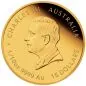 Preview: 1/10 Unze Goldmünze Australien 2027 „Jahr der Ziege“ der Perth Mint aus der Lunar Serie III in Polierter Platte. Das Motiv zeigt eine Ziege auf einer felsigen Berglandschaft mit einem einzelnen Baum im Hintergrund.