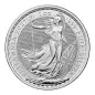 Preview: Britannische 1 Unze Silber Britannia des Jahres 2027. Die Motivseite zeigt Britannia mit Helm, Schild, Olivenzweig und Dreizack. Die Jubiläumsausgabe trägt das „30“ Wave Privy Mark und eine strukturierte Hintergrundgestaltung.