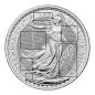 Preview: Britannische 1 Unze Silber Britannia des Jahres 2027. Die Motivseite zeigt Britannia mit Helm, Schild, Olivenzweig und Dreizack. Die Jubiläumsausgabe trägt das „30“ Wave Privy Mark und eine strukturierte Hintergrundgestaltung.