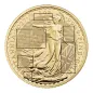 Preview: Britannische 1/4 Unze Gold Britannia des Jahres 2027. Die Motivseite zeigt Britannia mit Helm, Schild, Olivenzweig und Dreizack sowie das für 2027 vorgesehene „40“ Wave Privy Mark.