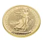 Preview: Britannische 1 Unze Gold Britannia des Jahres 2027. Die Motivseite zeigt Britannia mit Helm, Schild, Olivenzweig und Dreizack. Die Jubiläumsausgabe trägt das „40“ Wave Privy Mark und eine strukturierte Hintergrundgestaltung.