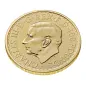 Preview: Britannische 1 Unze Gold Britannia des Jahres 2027. Die Motivseite zeigt Britannia mit Helm, Schild, Olivenzweig und Dreizack. Die Jubiläumsausgabe trägt das „40“ Wave Privy Mark und eine strukturierte Hintergrundgestaltung.