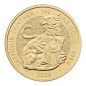 Preview: Britische 1 Unze Goldmünze aus dem Jahr 2026 aus der Royal Tudor Beasts Bullion Collection. Die Motivseite zeigt den Seymour Panther mit einem Schild mit den Seymour Flügeln. Die Münze besteht aus 999,9/1000 Feingold.