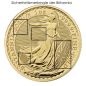 Preview: „1/4 Unze Goldmünze Großbritannien 2026 – Britannia mit Porträt von König Charles III. Vorderseite zeigt das offizielle Porträt des Königs, Rückseite die klassische Darstellung der Britannia.“