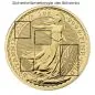 Preview: „1/4 Unze Goldmünze Großbritannien 2026 – Britannia mit Porträt von König Charles III. Vorderseite zeigt das offizielle Porträt des Königs, Rückseite die klassische Darstellung der Britannia.“