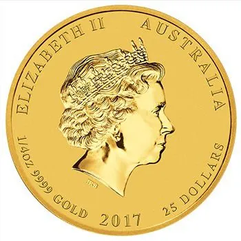 1/4 Unze Goldmünze Australien 2017 - Lunar Serie 2 - Motiv: HAHN