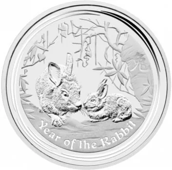 1 Kilo Silbermünze Australien 2011 - Lunar Serie 2 - Motiv: HASE *