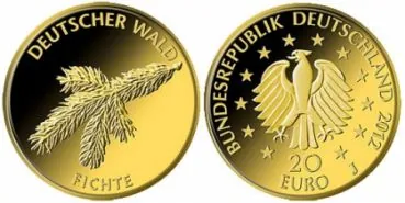 20 Euro Gold Gedenkmünze 2012 Deutscher Wald - Fichte