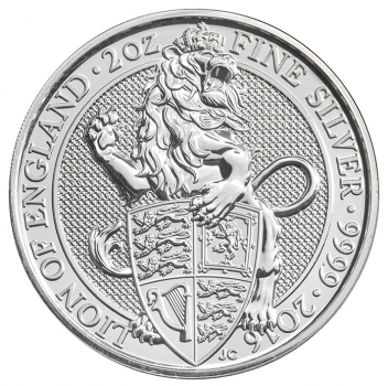 2 Unze Silbermünze Großbritannien 2016 - The Queen's Beasts | The Lion - Der Löwe