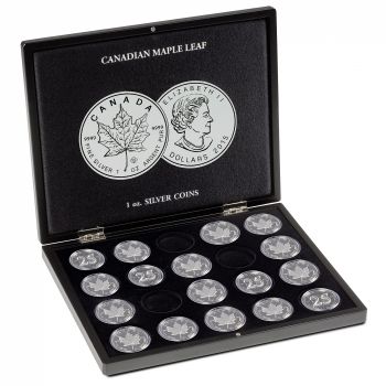 LEUCHTTURM Münzkassette für 20 Maple Leaf Silbermünzen in Kapseln