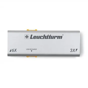 LEUCHTTURM LED-Aufziehlupe DUPLEX mit 3- und 6-facher Vergrößerung
