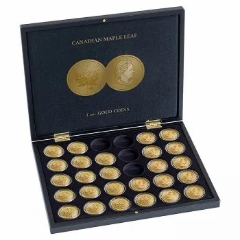 LEUCHTTURM Münzkassette für 30 x 1 Unze Maple Leaf Goldmünzen in Kapseln