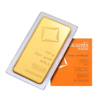 500 Gramm Goldbarren Valcambi mit Seriennummer