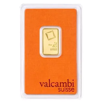 5 Gramm Goldbarren Valcambi in Blister mit Seriennummer