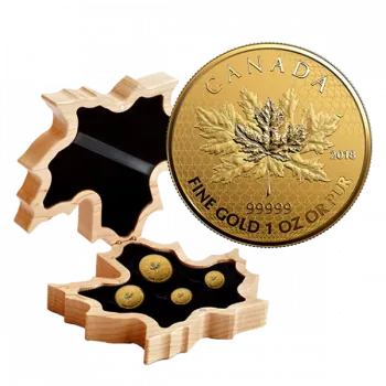 Kanada - Maple Leaf 2018 Goldmünzen Premium FRACTIONAL SET in Reverse Proof | 4er Münz Set