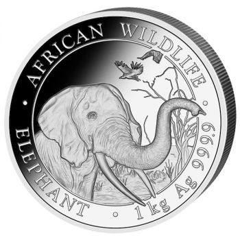 1 Kilo Silbermünze Somalia 2018 - Elefant