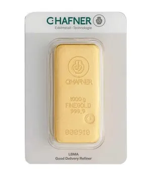1000 Gramm / 1 Kilo Goldbarren C.HAFNER in Blister mit Seriennummer
