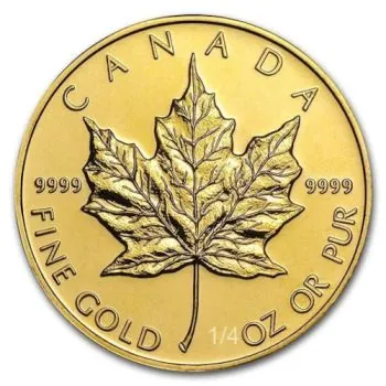 Unser Ankaufspreis für 1/4 Unze Goldmünze Kanada bis 2012 - Maple Leaf
