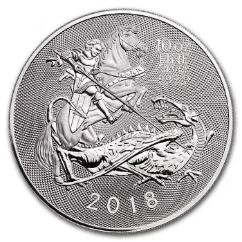 10 Unze Silbermünze Großbritannien 2018 | The Valiant - St. George und der Drache *